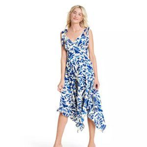 COPY - Botanical Tie Strap Asymmetrical Hem Dress